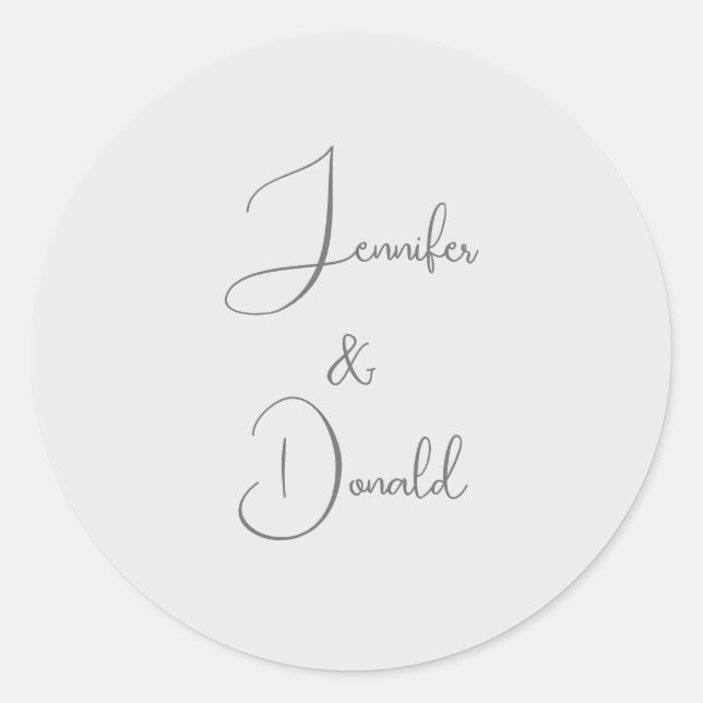 Calligrafie trendy klassische Drehbuch schlicht Pe Runder Aufkleber (Vorderseite)