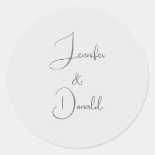 Calligrafie trendy klassische Drehbuch schlicht Pe Runder Aufkleber