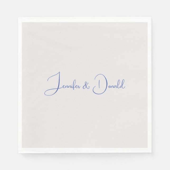 Calligrafie trendy klassische Drehbuch schlicht Pe Serviette (Vorderseite)