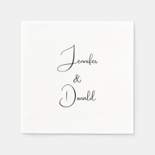 Calligrafie trendy klassische Drehbuch schlicht Pe Serviette