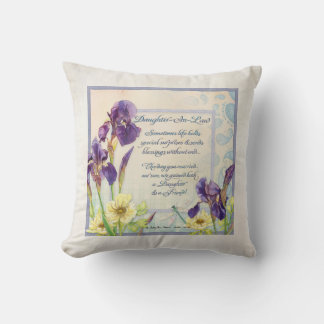 Calligrafie Verse Tochter im Gesetz Iris Wasserfar Kissen