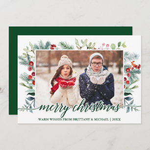 Calligrafie Weihnachtsgrün Grünes Foto Feiertagskarte