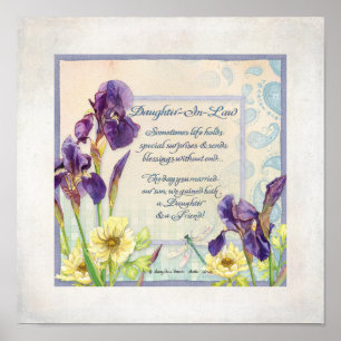 Calligrafisches Gedicht Tochter im Gesetz Iris Was Poster
