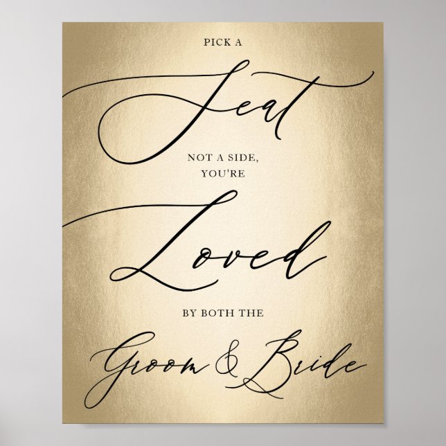 Calligrafisches Skript Gold Pick Ein Sitzkissenzei Poster (Vorne)