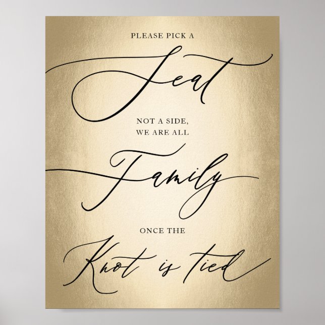 Calligrafisches Skript Gold Pick Ein Sitzkissenzei Poster (Vorne)