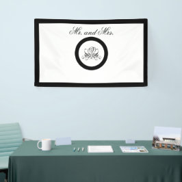 Calligrafy Black Rose Wedding Banner