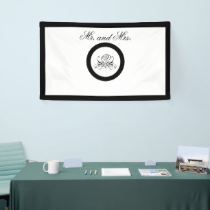 Calligrafy Black Rose Wedding Banner