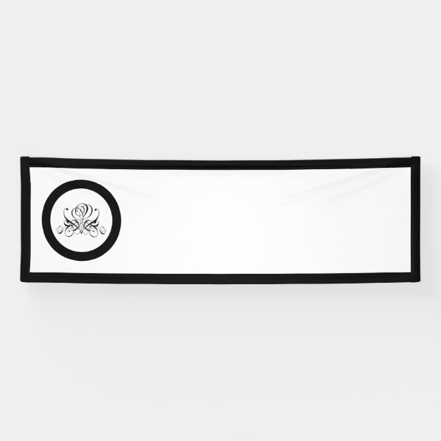 Calligrafy Black Rose Wedding Banner (Horizontal)