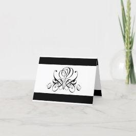 Calligrafy Black Rose Wedding Dankeskarte