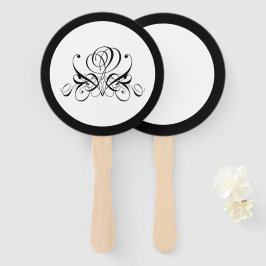 Calligrafy Black Rose Wedding Fächer