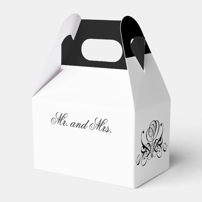 Calligrafy Black Rose Wedding Geschenkschachtel (Vorderseite)