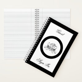 Calligrafy Black Rose Wedding Notizbuch