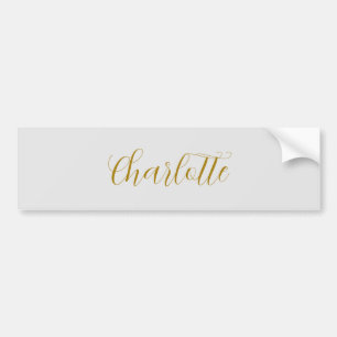 Calligrafy Gold Color Gray Custom Personal Edit Autoaufkleber