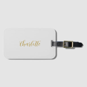 Calligrafy Gold Color Gray Custom Personal Edit Gepäckanhänger
