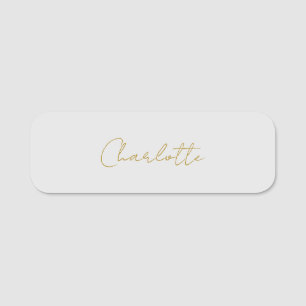 Calligrafy Gold Color Gray Custom Personal Edit Namensschild