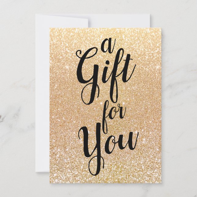 Calligrafy Gold Glitzer Geschenkgutschein (Vorderseite)