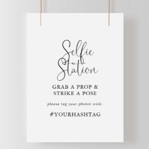 Calligrafy Liebe Extravagant Script Selfie Station Poster