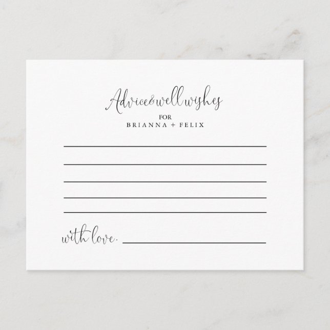 Calligrafy Liebe Extravagant Script Wedding Advice Postkarte (Vorderseite)