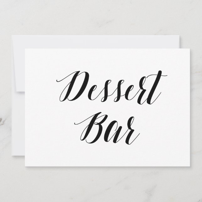 Calligrafy Style "Dessert Bar" Wedding Sign Einladung (Vorderseite)
