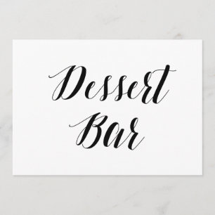 Calligrafy Style "Dessert Bar" Wedding Sign Einladung