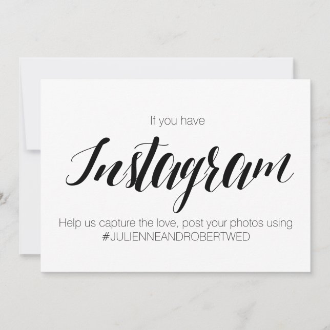 Calligrafy Style "Instagram Hashtag" Hochzeitszeic (Vorderseite)