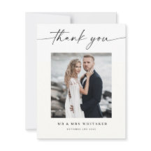 Calligrafy Wedding Danke-Card-Foto