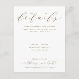 Calligrafy Wedding Details Card | Gold Begleitkarte