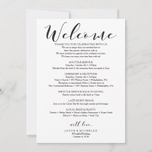 Calligrafy Wedding Itinerary - Begrüßung Einladung