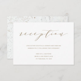 Calligrafy Wedding Reception Card | Gold Einladung