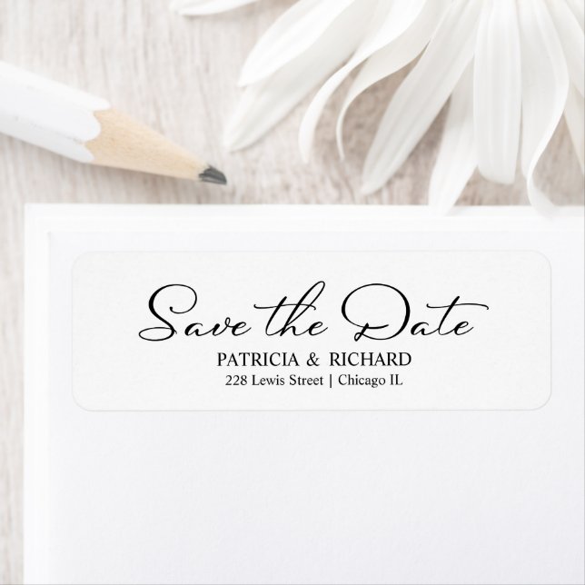 Calligrafy Wedding Save the Date Rücksendeadresse  (Insitu)