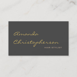 Calligraphic Grey Chic Hair Stylist Business Card Visitenkarte