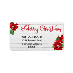 Calligraphic Merry Christmas Address Label Adressaufkleber