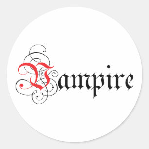 Calligraphic Vampire Runder Aufkleber