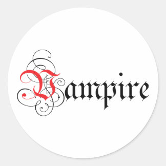 Calligraphic Vampire Runder Aufkleber