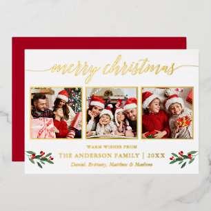 Calligraphie 3 Foto Weihnachten Folien Feiertagskarte