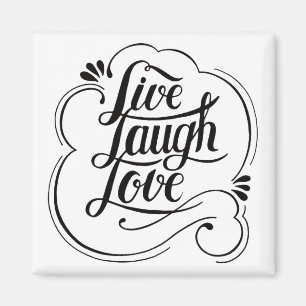 Calligraphie Aufkleber live Liebe lachen Zitat Magnet