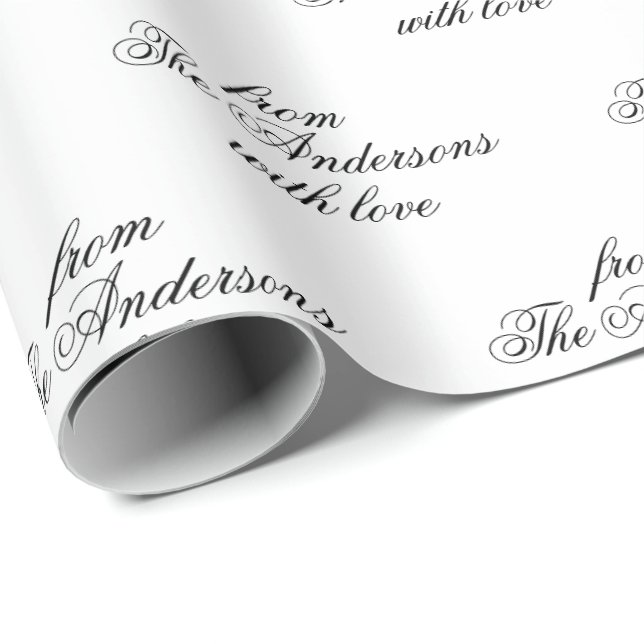 Calligraphie Einfach Moderne Elegante Custom Geschenkpapier (Rolleneckpunkt)