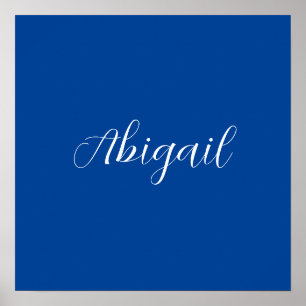 Calligraphie Eleganblau Schlichter einfacher Name Poster