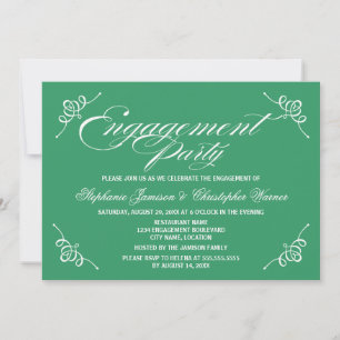 Calligraphie Elegance Grüne Engagement Partei Einladung