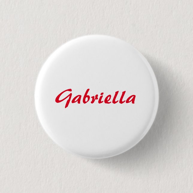 Calligraphie Eleganot White Schlicht Simple Name Button (Vorderseite)