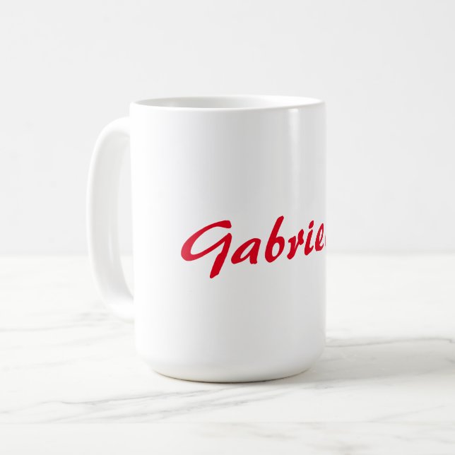 Calligraphie Eleganot White Schlicht Simple Name Kaffeetasse (Vorderseite Links)