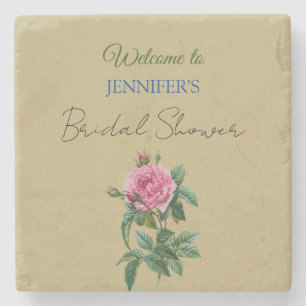 Calligraphie Elegant Begrüßung Brautparty Steinuntersetzer
