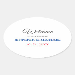Calligraphie Elegant Black & White Begrüßung Ovaler Aufkleber