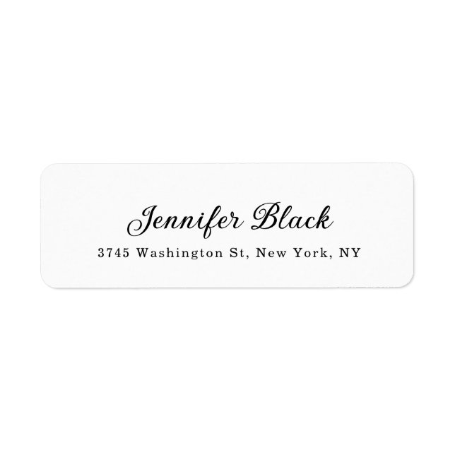Calligraphie Elegant Black & White Name Adressen (Vorne)