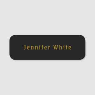 Calligraphie Elegant Retro Gold & Black Name Namensschild