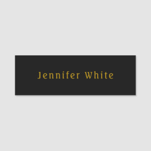 Calligraphie Elegant Retro Gold & Black Name Namensschild