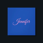 Calligraphie Elegant Rosa Blauer Individuelle Name Leinwanddruck<br><div class="desc">Dieses Produkt war sehr gut und ich Liebe,  wie einfach es ist für individuelles Design. Das Design war sehr einfach,  daher bin ich sehr zufrieden,  wenn ich kreiere.</div>