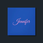 Calligraphie Elegant Rosa Blauer Individuelle Name Leinwanddruck<br><div class="desc">Dieses Produkt war sehr gut und ich Liebe,  wie einfach es ist für individuelles Design. Das Design war sehr einfach,  daher bin ich sehr zufrieden,  wenn ich kreiere.</div>