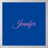 Calligraphie Elegant Rosa Blauer Individuelle Name