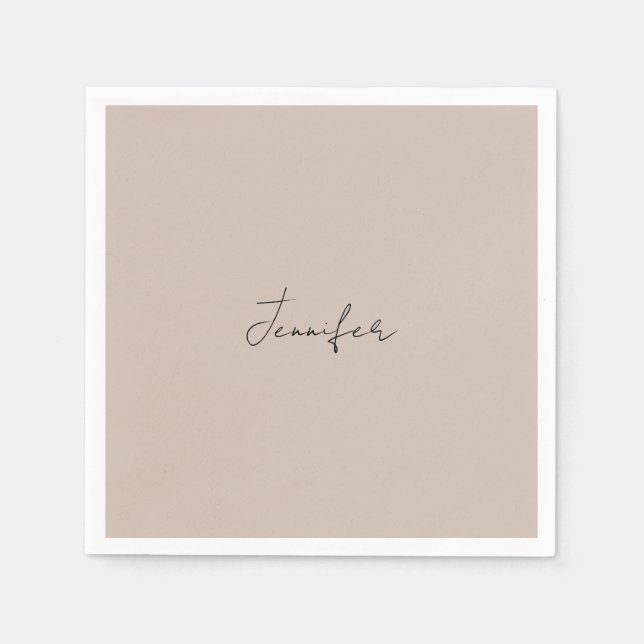 Calligraphie Elegant Schlicht Einfache Bezeichnung Serviette (Vorderseite)